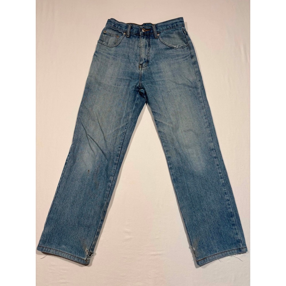 Golden Denim Straight Leg Jeans‎ Medium Wash Distressed Size 28 Vintage Style